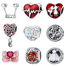 熱銷Pandora純銀情人節系列手鏈配件DIY手工串珠個性大孔珠子散珠 歷史價格詳細信息