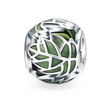 熱銷現貨熱銷Pandora純銀手鏈配件春季綠葉串飾diy大孔珠子個性散珠配飾 價格比較,價格查詢,歷史價格詳細信息
