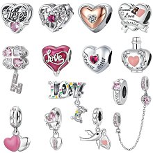 熱銷Pandora純銀情人節系列手鏈配件DIY手工串珠個性大孔珠子散珠 歷史價格詳細信息