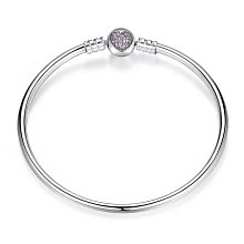 首飾配件#Pandora潘多拉手鏈圓形愛心滿鉆光滑手鏈基礎手鐲手鏈DIY配件 歷史價格詳細信息