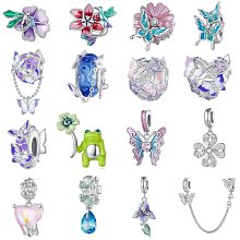 UU代購#PANDORA潘朵拉春意藝術系列串珠銀珠子diy手鏈小串飾蝴蝶鋯石吊飾S925 歷史價格詳細信息