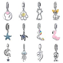 UU代購#Pandora潘朵拉海洋風系列diy硅膠定位隔珠手鏈配件海星貝殼925純銀珠子散珠飾品 歷史價格詳細信息