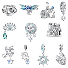 UU代購#PANDORA潘朵拉春意藝術系列串珠銀珠子diy手鏈小串飾蝴蝶鋯石吊飾S925 歷史價格詳細信息