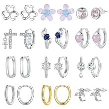 UU代購#Pandora潘多拉幸運四葉草不對稱耳環超閃鋯石耳釘鍍銀彩蝶天使之環耳飾 歷史價格詳細信息