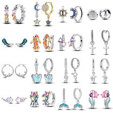 UU代購#Pandora潘朵拉夢幻海洋系列水母魚尾diy飾品配件925銀斗魚手鏈項鏈吊墜心形串珠 歷史價格詳細信息