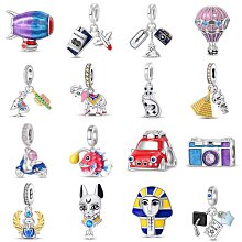 UU代購#Pandora潘多拉旅游系列串珠鍍銀手鏈小串飾珠子DIY手串鋯石吊飾beads 歷史價格詳細信息