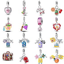 UU代購#Pandora潘多拉旅游系列串珠鍍銀手鏈小串飾珠子DIY手串鋯石吊飾beads 歷史價格詳細信息
