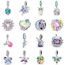 UU代購#PANDORA潘朵拉春意藝術系列串珠銀珠子diy手鏈小串飾蝴蝶鋯石吊飾S925 歷史價格詳細信息