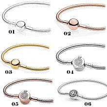 UU代購#Pandora潘多拉鍍銀蛇骨鏈風格手鏈四葉草固定夾式安全鏈DIY串珠吊飾 歷史價格詳細信息