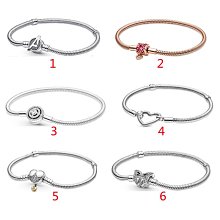 UU代購#Pandora潘多拉鍍銀蛇骨鏈風格手鏈四葉草固定夾式安全鏈DIY串珠吊飾 歷史價格詳細信息