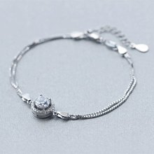 925純銀 簡約單鑽 手鍊(二色) (83146/83147) 歷史價格詳細信息