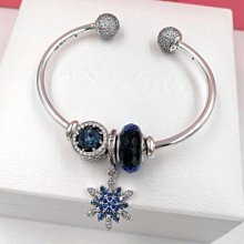 潘多拉， 藍色雪花吊墜， 藍色晶瑩雪花，閃耀冰藍鋯石雪花，7 歷史價格詳細信息
