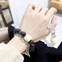 醒獅情侶手鍊天然粉水晶手鍊白石手串少女心桃花禮物七夕送女友 歷史價格詳細信息