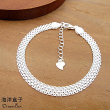 ☆§海洋盒子§☆時尚百搭厚度雙扣設計S990足銀純銀手鍊 OB9711 (O) 附贈禮盒 歷史價格詳細信息