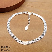 ☆§海洋盒子§☆時尚百搭厚度雙扣設計S990足銀純銀手鍊 OB9711 (O) 附贈禮盒 歷史價格詳細信息