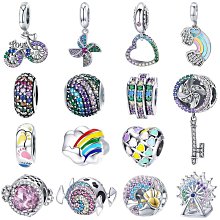 Pandora潘朵拉 彩虹與雲925純銀琺瑯吊飾墜飾串珠串飾 附原廠禮盒禮袋 垂墜粉嫩色系彩虹 型號797016ENMX 歷史價格詳細信息