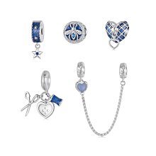 純銀 串珠 s925  藍色琉璃 歷史價格詳細信息