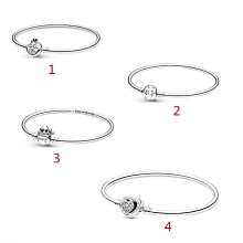 首飾配件#Pandora潘多拉手鏈圓形愛心滿鉆光滑手鏈基礎手鐲手鏈DIY配件 歷史價格詳細信息