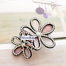 ☆Mimi飾品☆ 浪漫甜美＊典雅白色緞帶滿天星花朵水鑽＊別針/胸針＊180元 歷史價格詳細信息