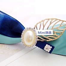 ☆Mimi飾品☆ 浪漫甜美＊典雅時尚金色蝴蝶飛舞水鑽純白輕紗翠綠蝴蝶結飄帶＊髮夾/邊夾/自動夾/公主夾/瀏海夾＊220元 歷史價格詳細信息