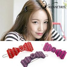 Navy 布藝手作 ☆ 韓國 品牌  Rena chris 秀氣甜美蝴蝶結球球彈簧夾 歷史價格詳細信息