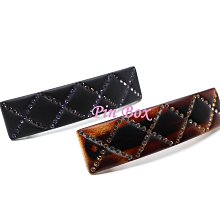 【NEW】Pin Box法國自動夾/菱格紋造型/好扣好夾/適合盤髮/ C025 霧面咖底 霧面黑底※現貨※ 歷史價格詳細信息