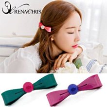 Navy 布藝手作 ☆ 韓國 品牌  Rena chris 秀氣甜美蝴蝶結球球彈簧夾 價格比較,價格查詢,歷史價格詳細信息