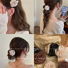 玫瑰抓夾 高級感銀色盤髮器頭飾髮夾後腦勺馬尾高鯊魚夾盤髮抓大嘴巴 歷史價格詳細信息