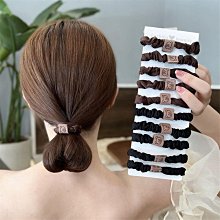 皮套細發小無扎繩痕頭髮簡約扎圈髮圈發高彈力女耐用黑色頭橡皮筋 歷史價格詳細信息