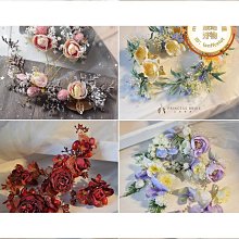 2023新娘頭飾森系花朵髮飾仿真彩色髮夾碎花乾燥花照相館拍照婚紗配飾 歷史價格詳細信息