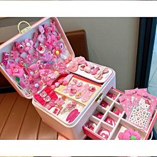 高端髮飾套裝禮盒女童生日發卡髮夾皮筋頭飾六一兒童節禮物首飾盒 歷史價格詳細信息