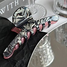 簡約黑色抓夾大號高級感夾子頭飾網紅氣質發夾女后腦勺盤發鯊魚夾 歷史價格詳細信息