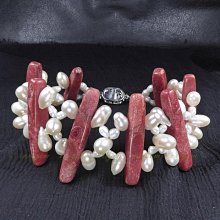 天然淡水珍珠搭配銀鍍金鑲嵌碧璽心形配飾diy 手工穿搭編織手鍊女 歷史價格詳細信息