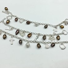 珍珠項錬 龍鳳伴侶天然淡水珍珠項鏈足金鑲和田玉母親節送媽媽婆婆生日禮物 歷史價格詳細信息