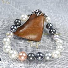 珍珠林~8m/m一珠一結珍珠手鍊~南洋硨磲貝黑珍珠搭配環鑽 #148+2 歷史價格詳細信息