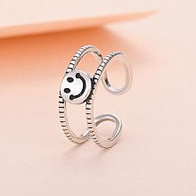 戒指笑臉戒指微笑個性小眾ins潮時尚冷淡風男女情侶網紅嘻哈指環手飾 歷史價格詳細信息