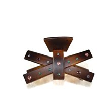 Pin Box 咖啡色霧面端莊典雅.皇后之冠 亮晶晶水鑽晶鑽造型抓夾髮飾髮夾 C607CP法國製進口 ※現貨※ 歷史價格詳細信息