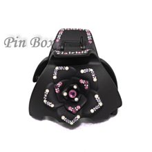 Pin Box 黑色霧面璀璨蝴蝶結 亮晶晶水鑽晶鑽 造型抓夾 髮飾 髮夾C747 法國製進口 ※現貨※ 歷史價格詳細信息