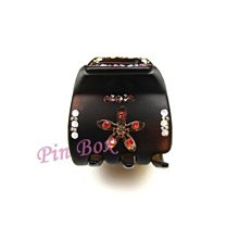 Pin Box 法國低調抓 小巧長齒 好抓髮量抓得多 實用方便 立體小花 N748-1-SM 法國製*霧底咖 ※現貨※ 歷史價格詳細信息