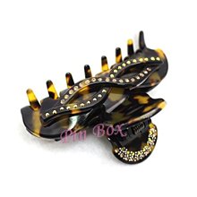 Pin Box 法國純手工 優雅女士抓夾 框邊簍空 點綴式水鑽 知性 M86-17797*亮面黑.咖 法國製 ※現貨※ 歷史價格詳細信息