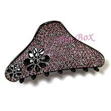 Pin Box 黑色霧面圓弧點鑽亮晶晶水鑽晶鑽 造型抓夾 髮飾 髮夾 C625P(小)法國製進口 ※現貨※ 歷史價格詳細信息