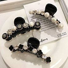 水鑽珍珠抓夾 馬尾夾 韓版時尚百搭頭飾 一字抓夾 香蕉夾 氣質簡約髮夾 韓國髮飾 小香風 盤髮抓夾 鑲鑽珍珠髮夾 鯊魚夾 歷史價格詳細信息