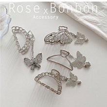 金屬蝴蝶髮抓夾ins~高級感銀色盤髮器頭飾髮夾後腦勺馬尾高鯊魚夾盤髮抓 歷史價格詳細信息