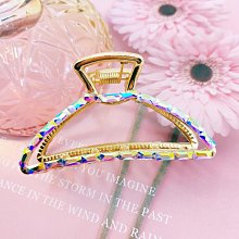 韓國低調奢華金感炫彩方鑽時尚半圓抓夾鯊魚夾韓國製 歷史價格詳細信息