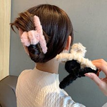 毛絨抓夾后腦勺大號毛毛發夾卡子秋冬新款發發卡鯊魚夾夾子頭飾女~特價 歷史價格詳細信息
