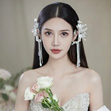 新娘頭飾新款韓式水晶花朵邊夾頭花對夾結婚紗禮服跟妝攝影髮飾品A16好康優】 歷史價格詳細信息