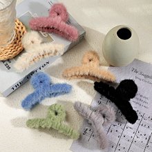 毛毛抓夾子頭飾后腦勺流蘇大號超仙毛絨冬季發夾百搭蝴蝶結頭飾女~特價 歷史價格詳細信息