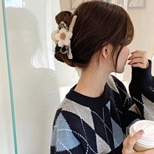 新款毛絨花朵抓夾女秋冬大號鯊魚夾子頭飾毛毛發夾網紅丸子頭發飾~特價 價格比較,價格查詢,歷史價格詳細信息