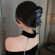 流蘇蝴蝶抓夾大號高級感發夾女后腦勺鯊魚夾簡約發飾ins高顏值~特價 歷史價格詳細信息