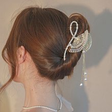 流蘇盤發抓夾 高端氣質發卡 仙氣後腦勺髮夾 女夏季大號鯊魚夾子　　滿299發貨!!! 歷史價格詳細信息